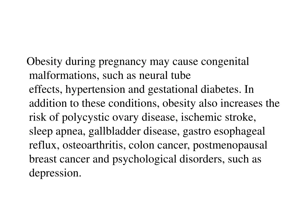 obesity during pregnancy may cause congenital