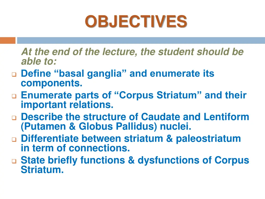objectives