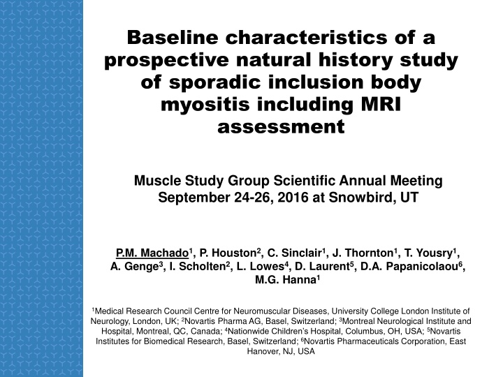 baseline characteristics of a prospective natural
