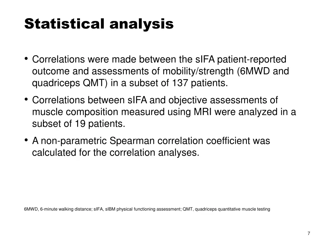 statistical analysis