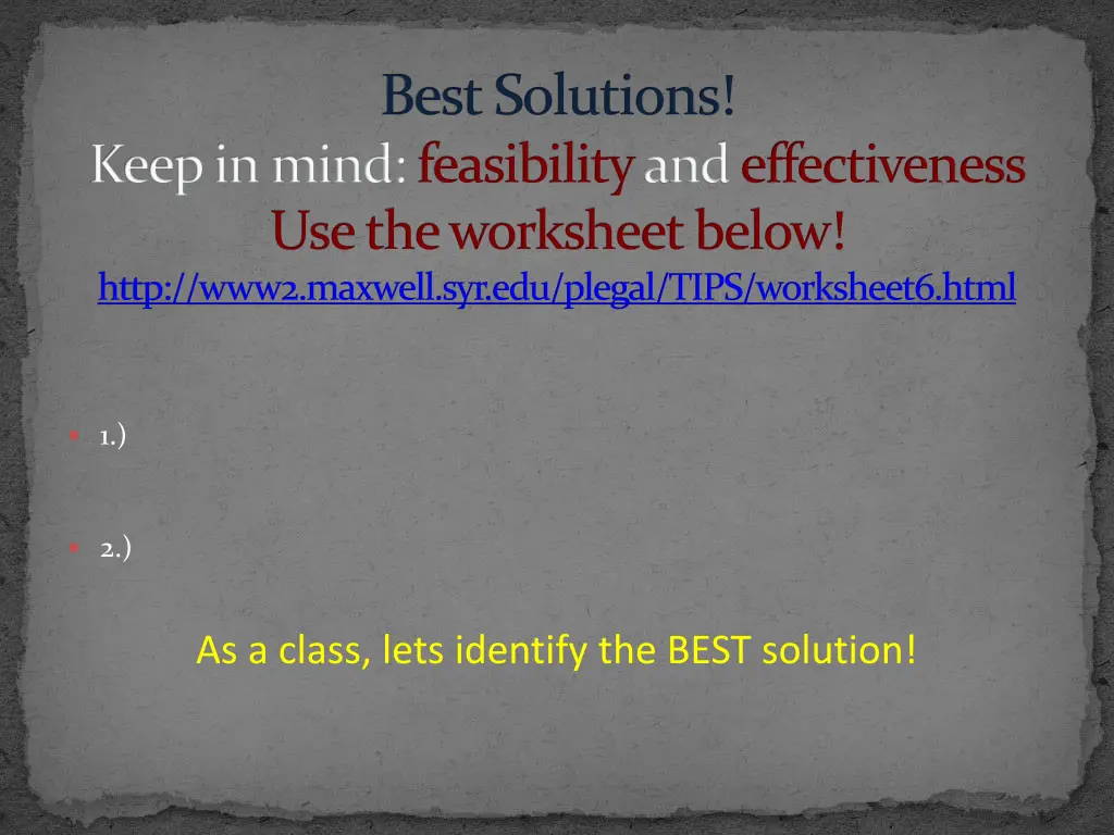 best solutions