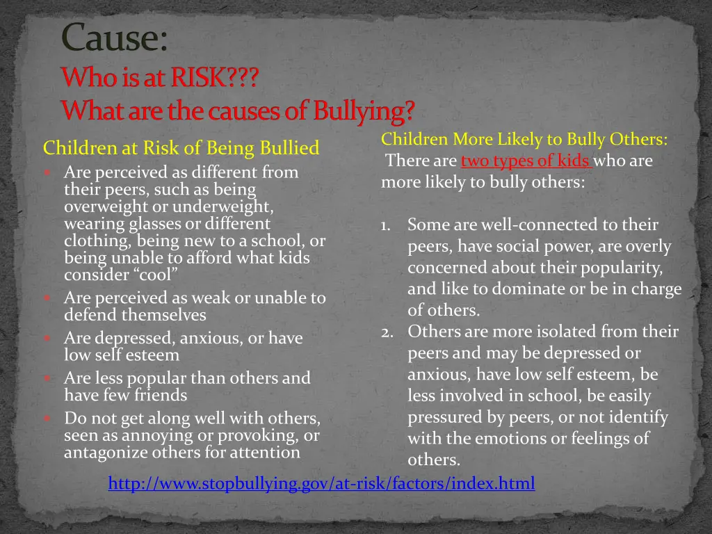 cause who is at risk what are the causes