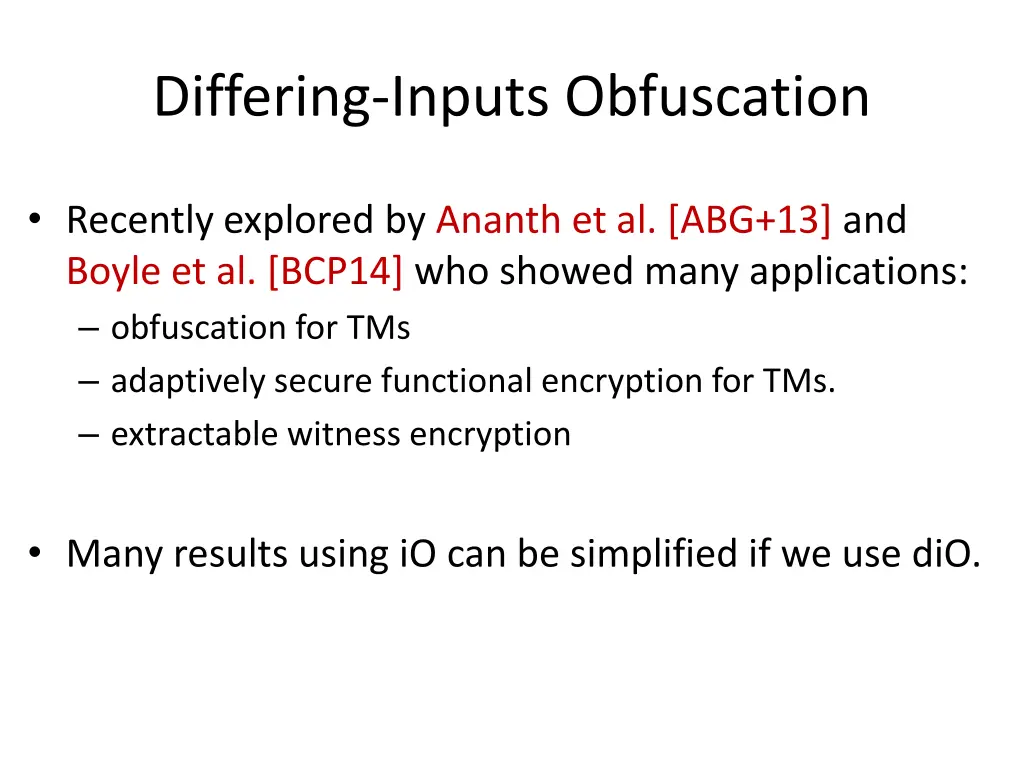 differing inputs obfuscation 2