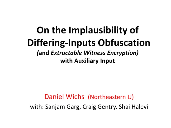 on the implausibility of differing inputs