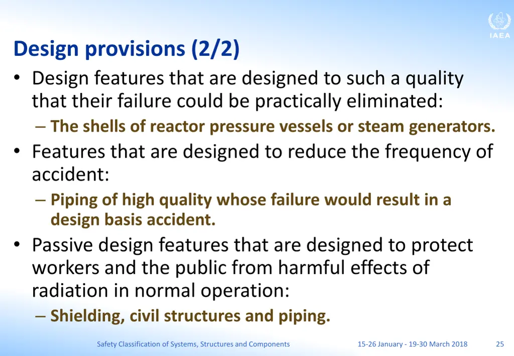 design provisions 2 2 design features that