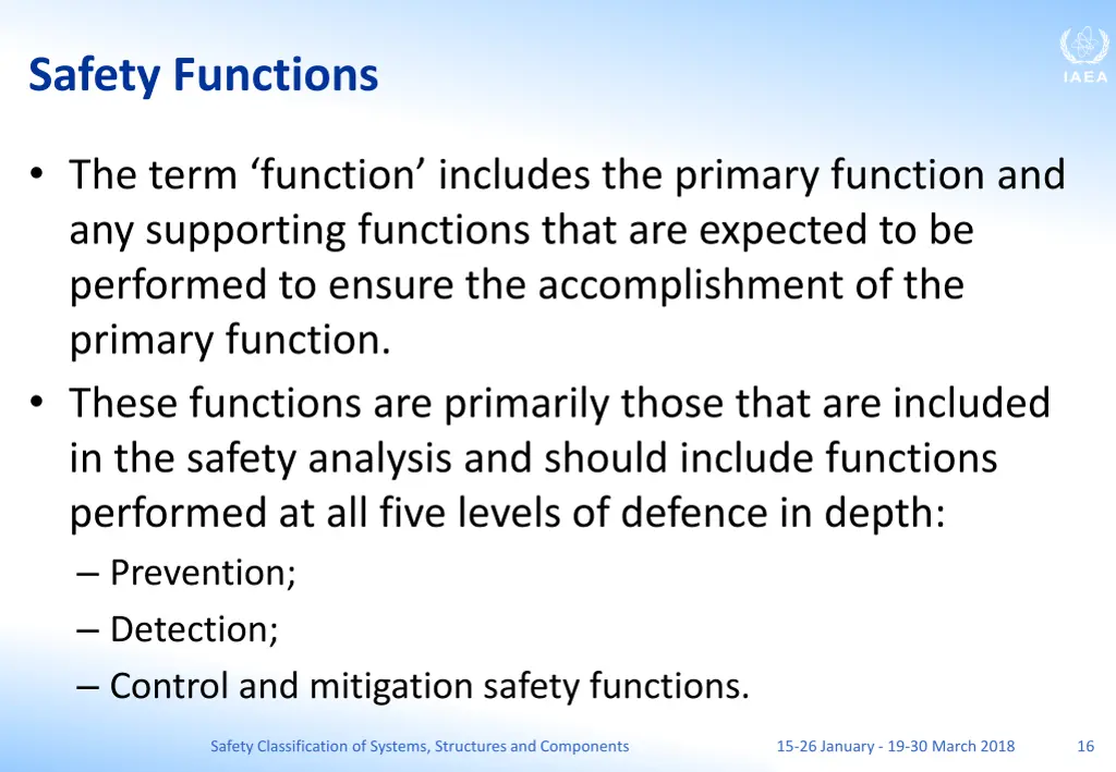 safety functions