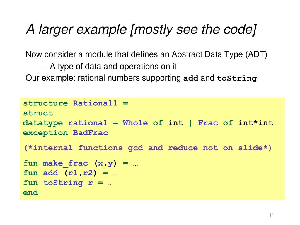 a larger example mostly see the code