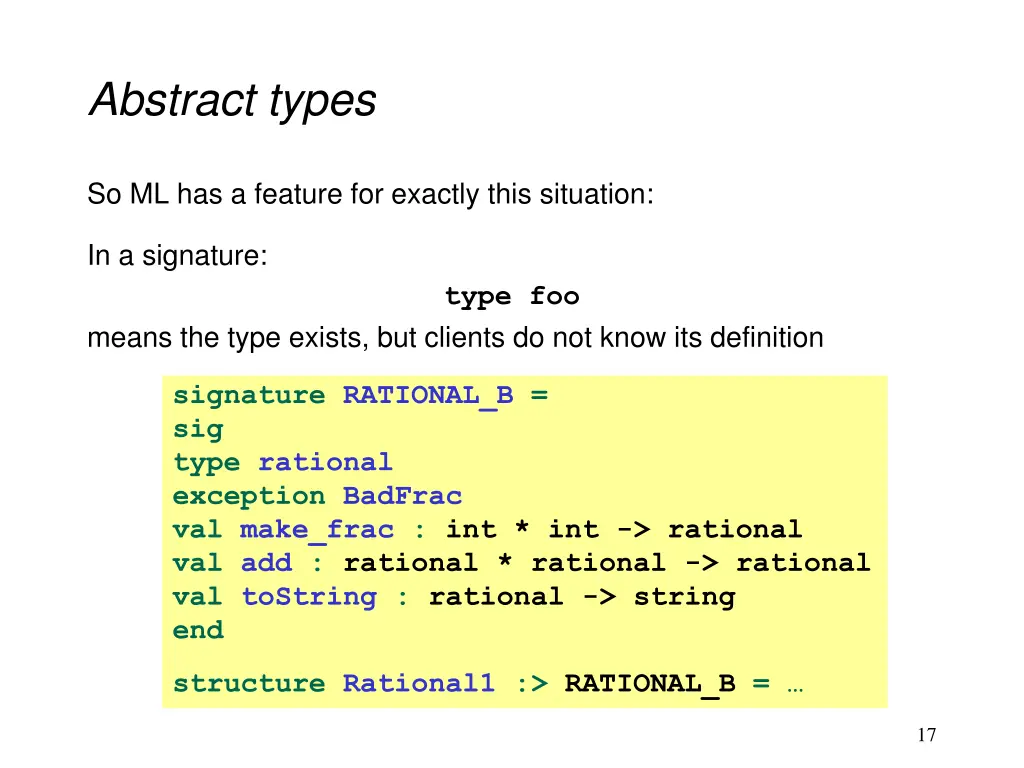 abstract types