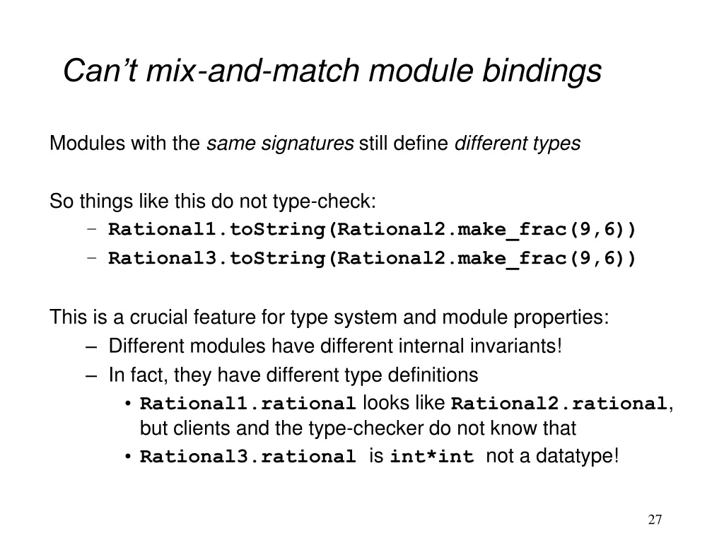can t mix and match module bindings