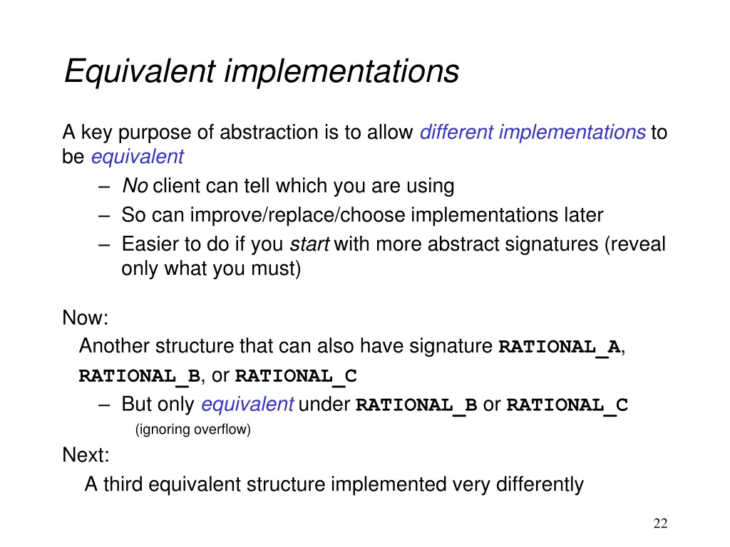 equivalent implementations