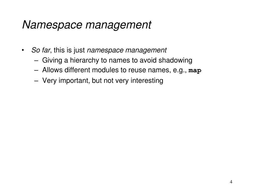 namespace management