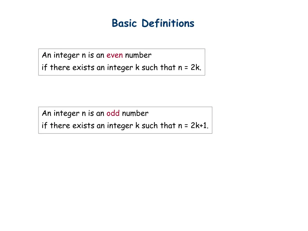 basic definitions