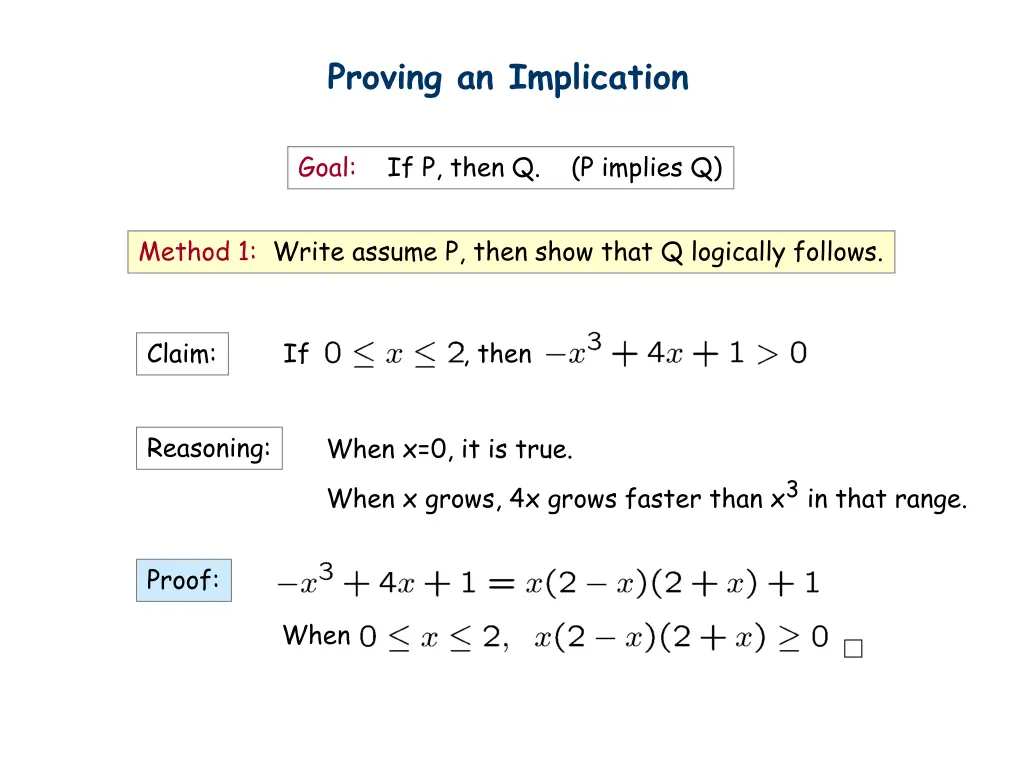proving an implication