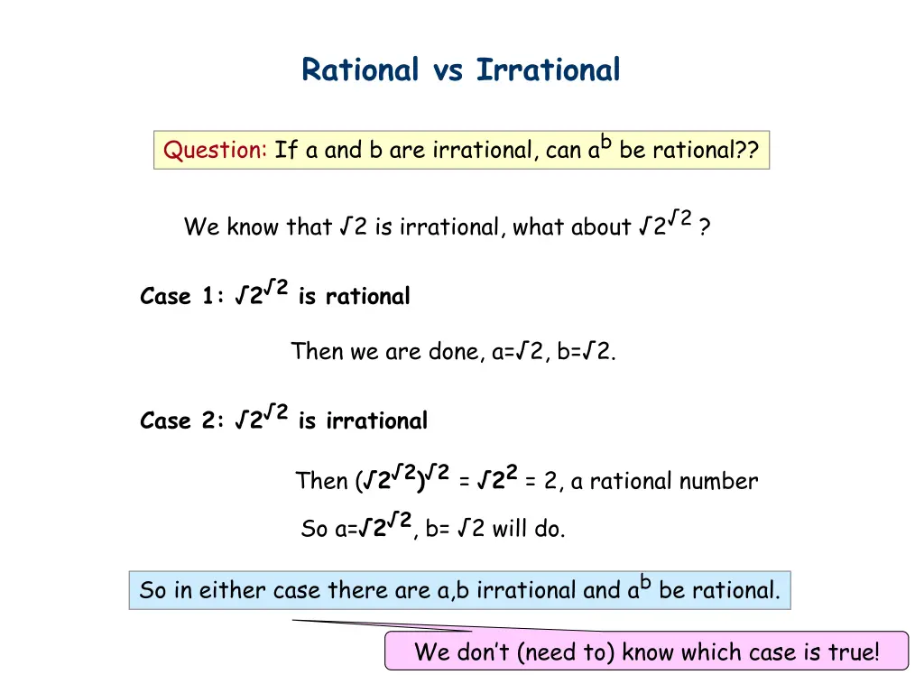 rational vs irrational