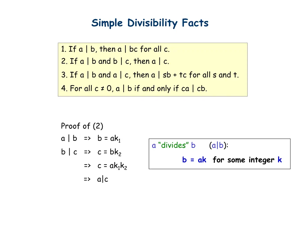 simple divisibility facts 1