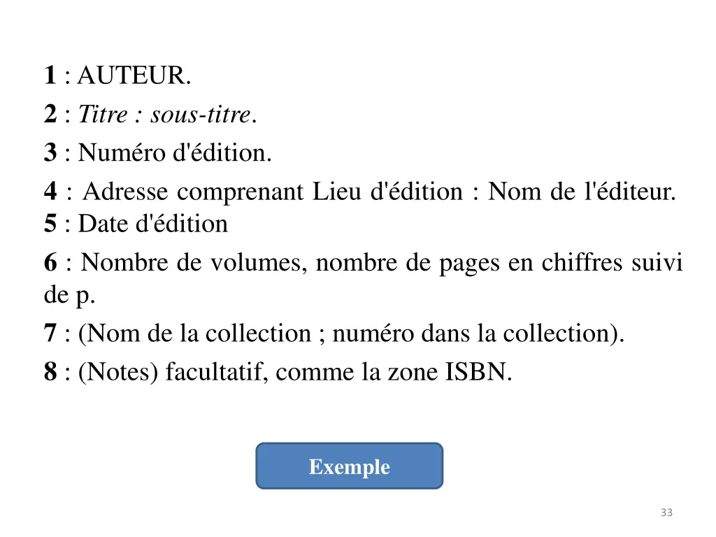 1 auteur 2 titre sous titre 3 num ro d dition