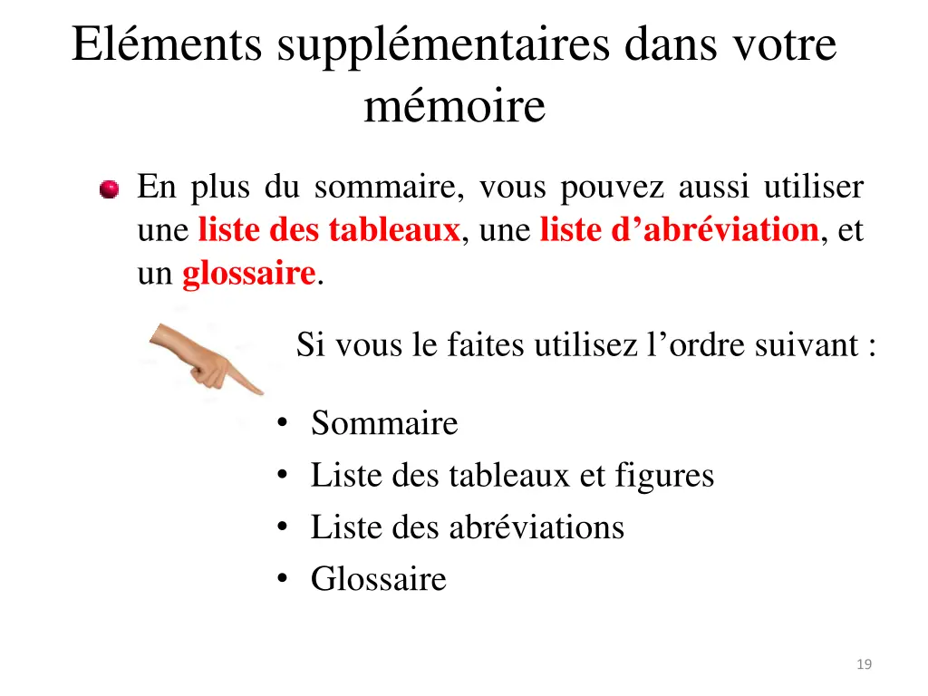 el ments suppl mentaires dans votre m moire