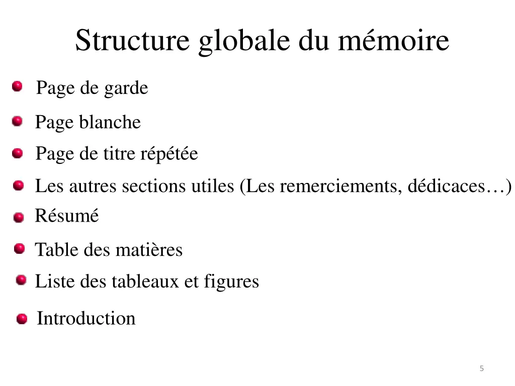 structure globale du m moire