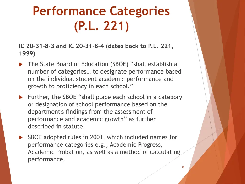 performance categories p l 221