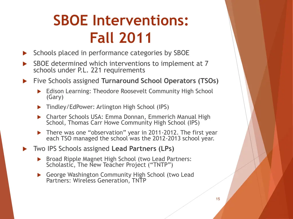 sboe interventions fall 2011 schools placed