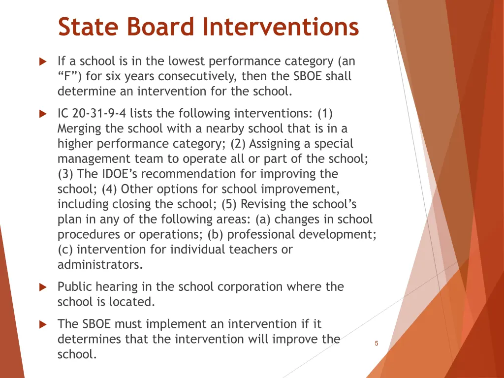 state board interventions