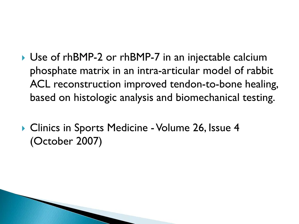 use of rhbmp 2 or rhbmp 7 in an injectable