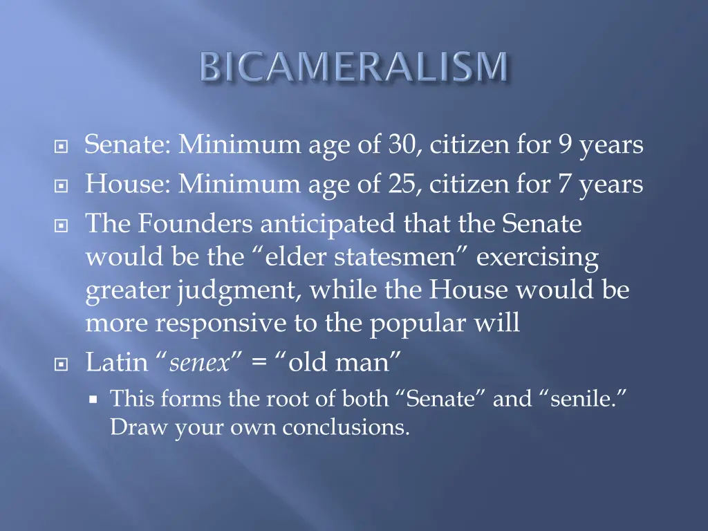 senate minimum age of 30 citizen for 9 years
