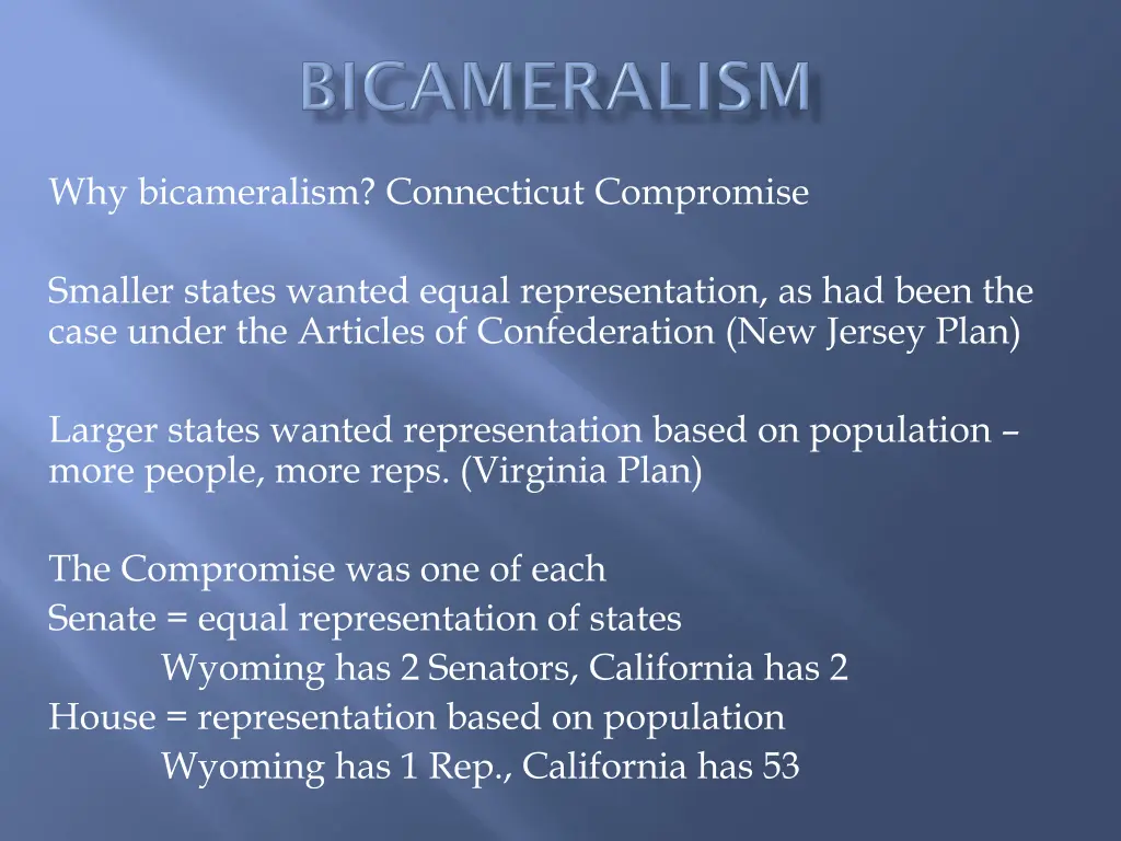 why bicameralism connecticut compromise