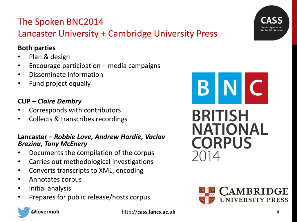 the spoken bnc2014 lancaster university cambridge