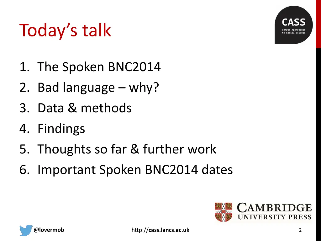 today s talk
