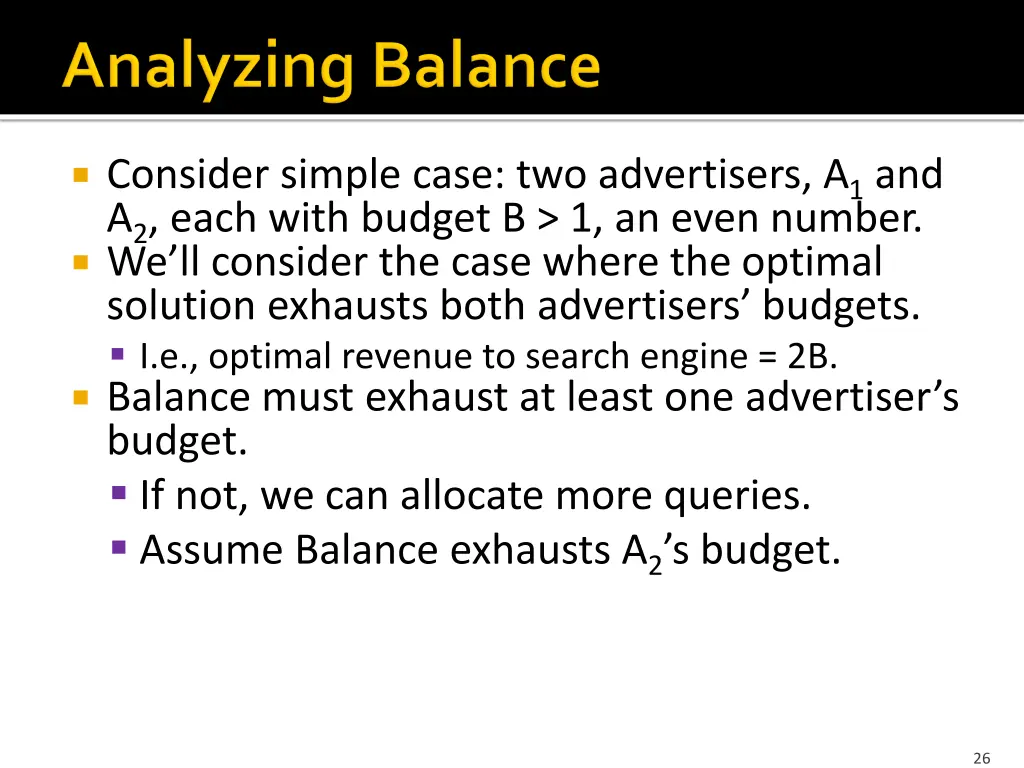 consider simple case two advertisers