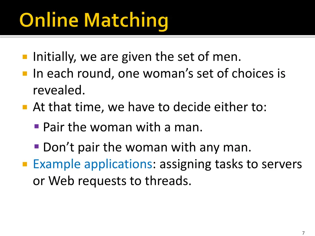 initially we are given the set of men in each