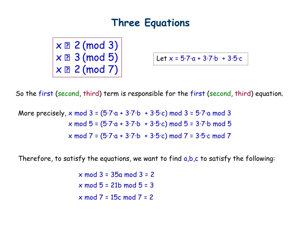 three equations