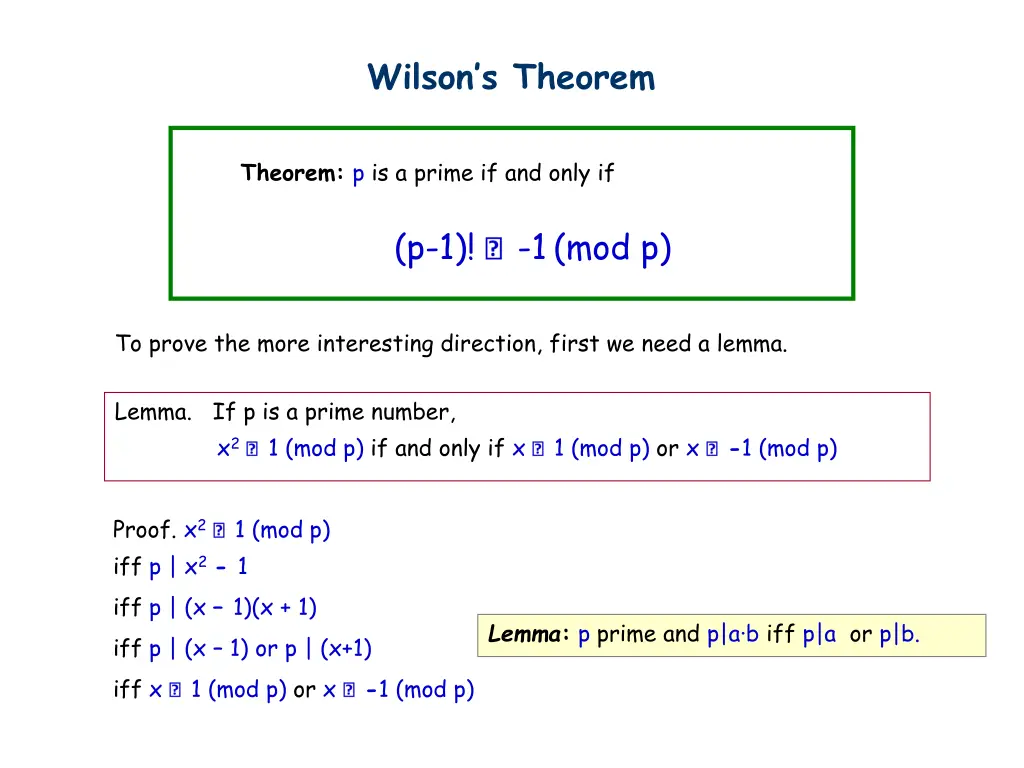 wilson s theorem 1