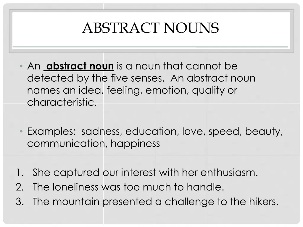abstract nouns