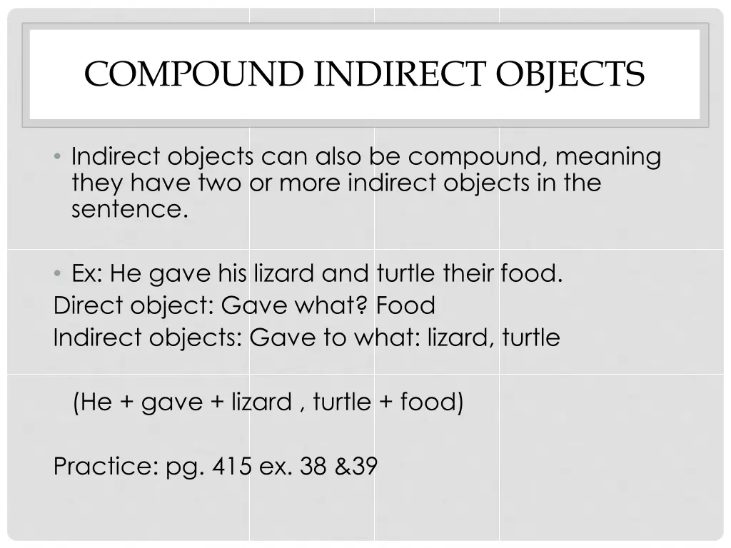 compound indirect objects