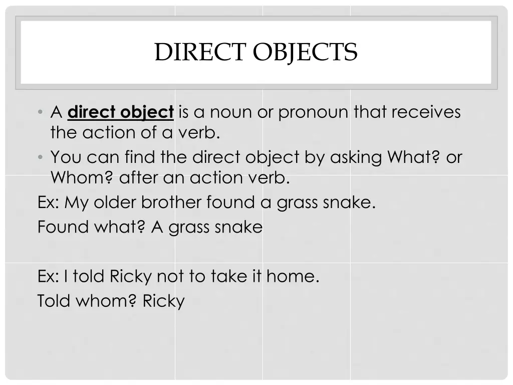 direct objects