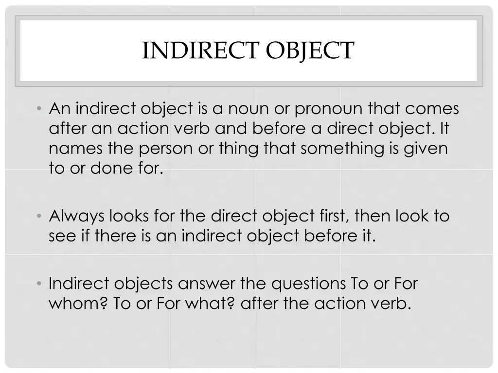 indirect object