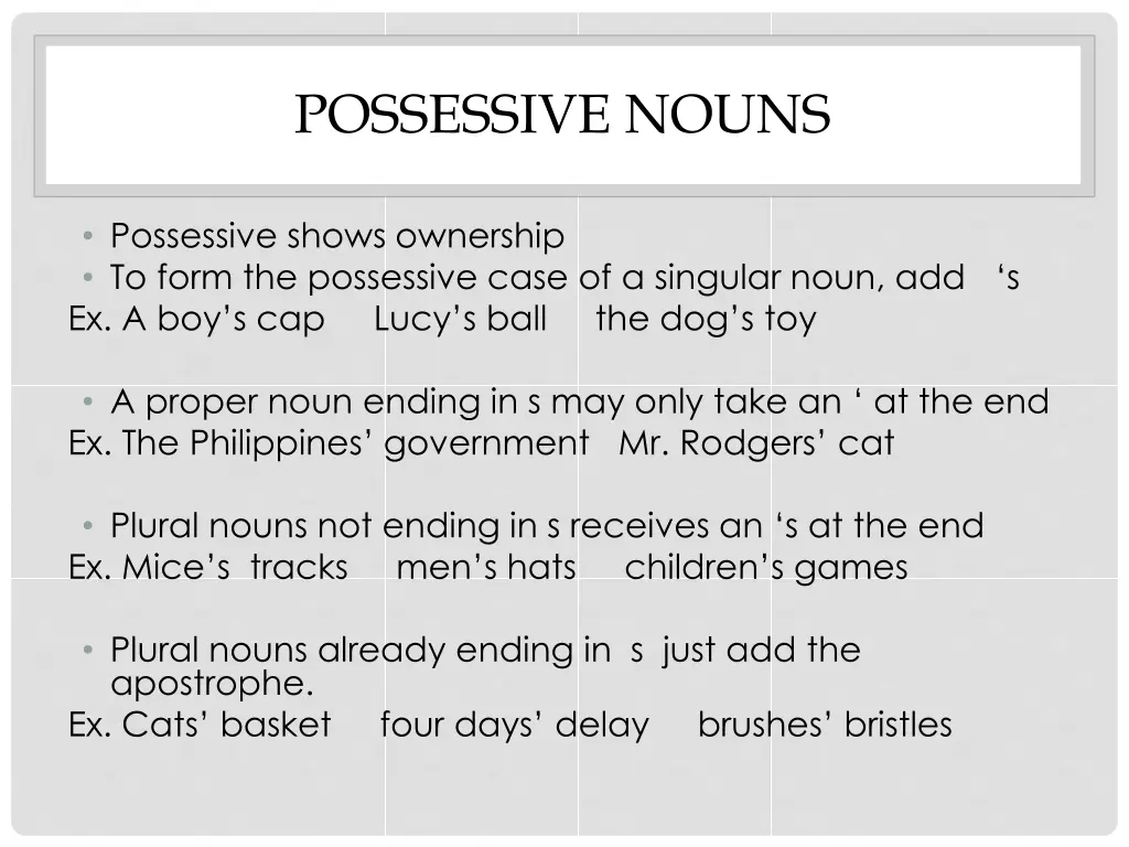possessive nouns