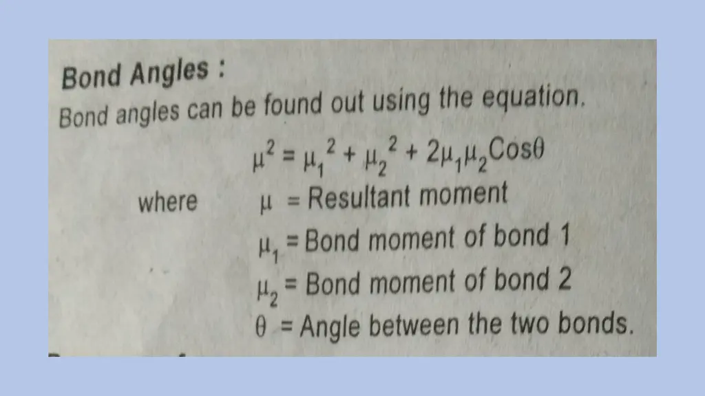 bond angles