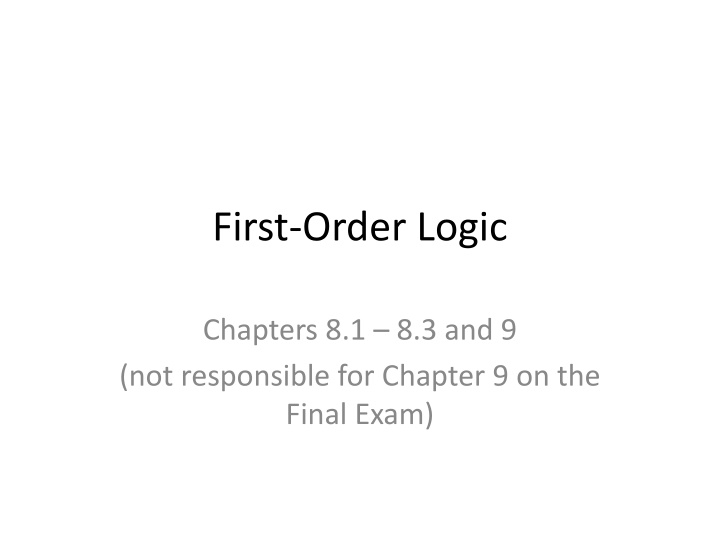 first order logic