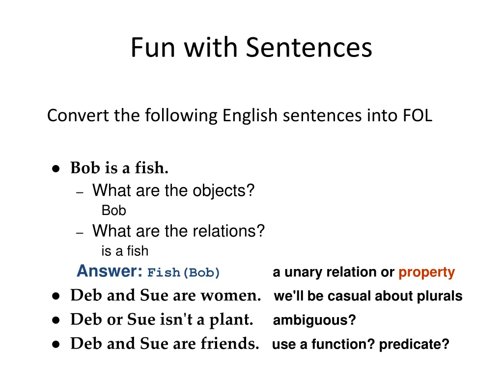 fun with sentences