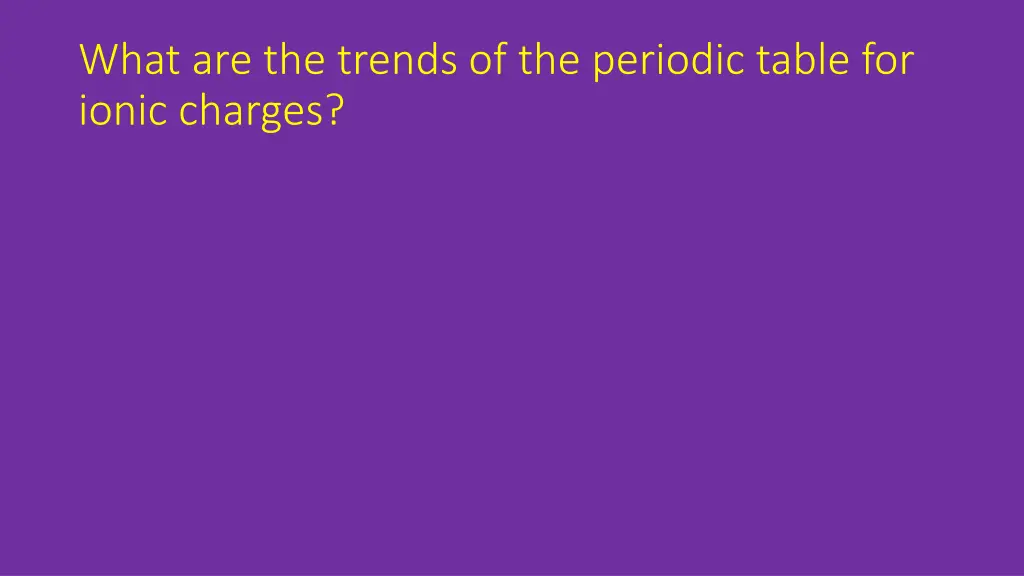 what are the trends of the periodic table