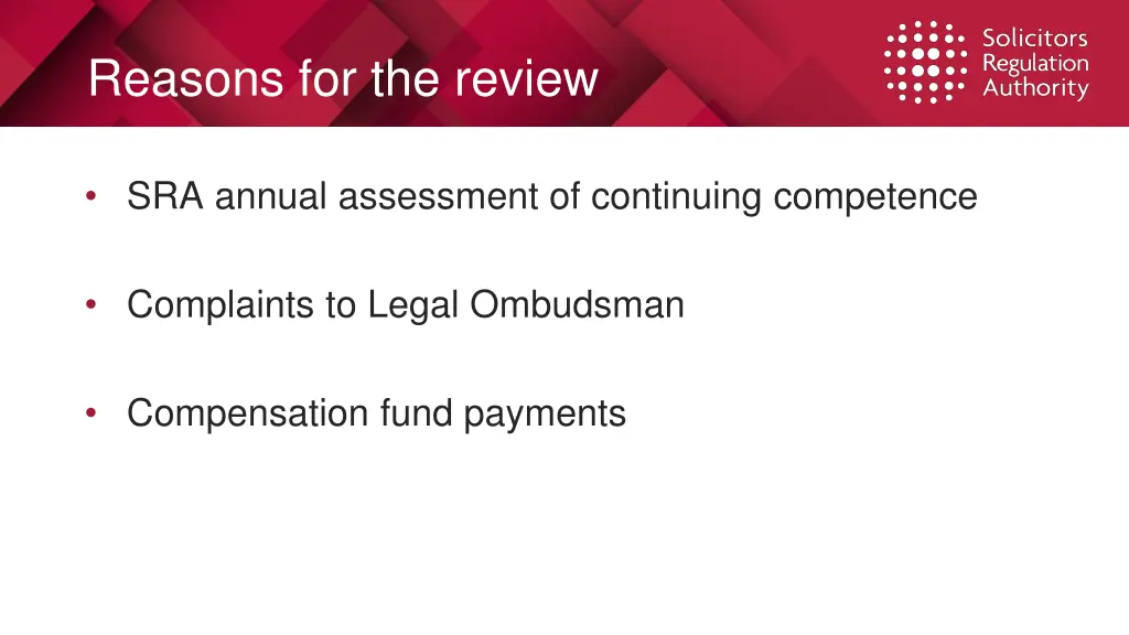 reasons for the review