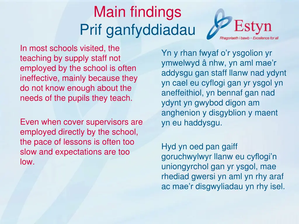 main findings prif ganfyddiadau 2
