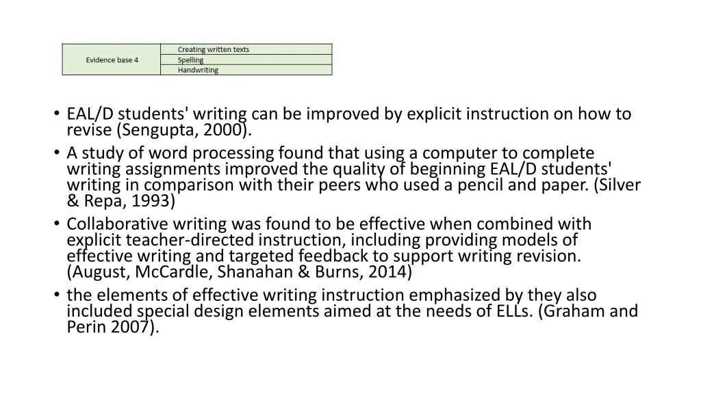 eal d students writing can be improved