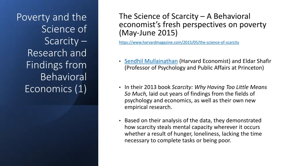 poverty and the science of scarcity research