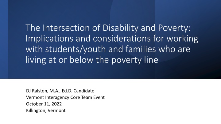 the intersection of disability and poverty