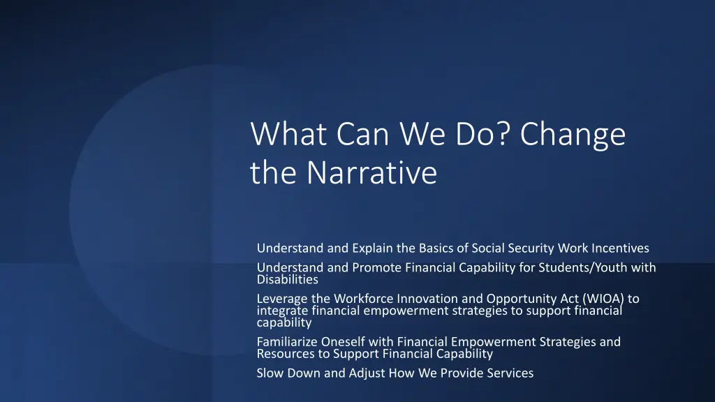 what can we do change the narrative