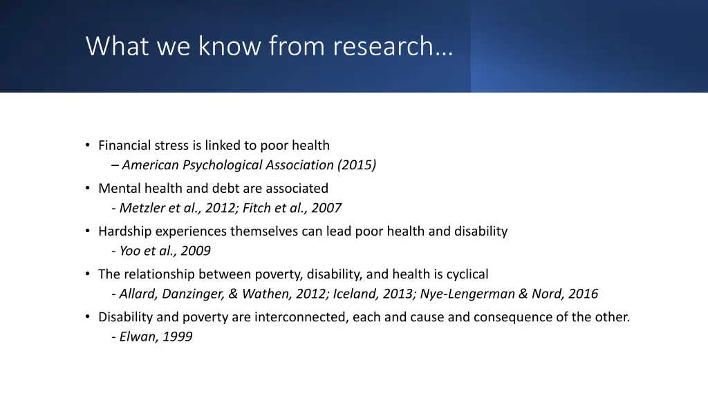 what we know from research